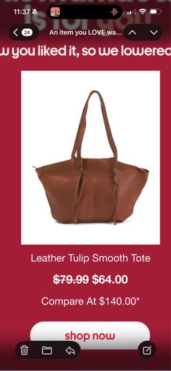 Leather tote bag