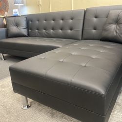🔥ONLINE SPECIAL 💥 Black Tufted Sectional Sofa Bed👍FREE FINANCING AVAILABLE 👉 NO CREDIT CHECK 👍 0 DOWN PAYMENT AVAILABLE 