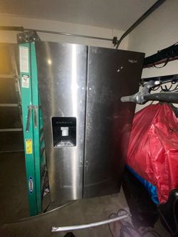 Stainless Steel Side-by-Side Refrigerator with Ice Dispenser