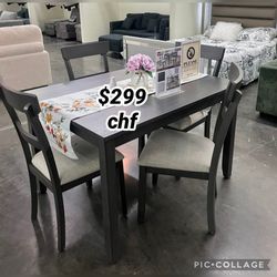 Gray 5 Piece Dining Table Set  // Christmas Sale 