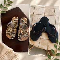 Lori Jack Swarovski Flip Flops