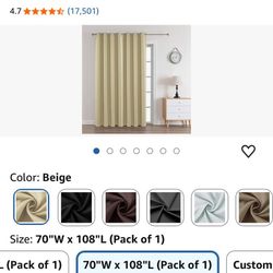 Joydeco Blackout Curtains 108 Inches Long 4 Pairs 