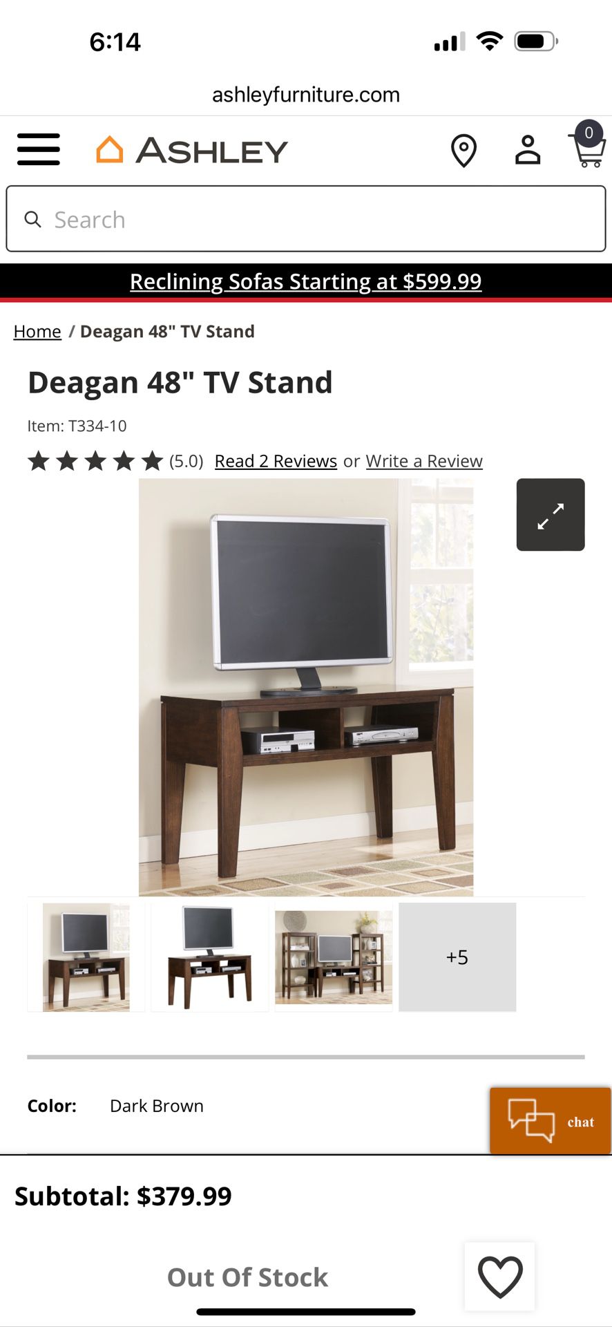 Ashley Furniture Deagan 48” TV Stand 