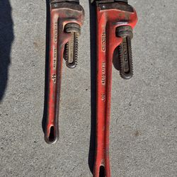 Pair Of Rigid Pipe Wrenches