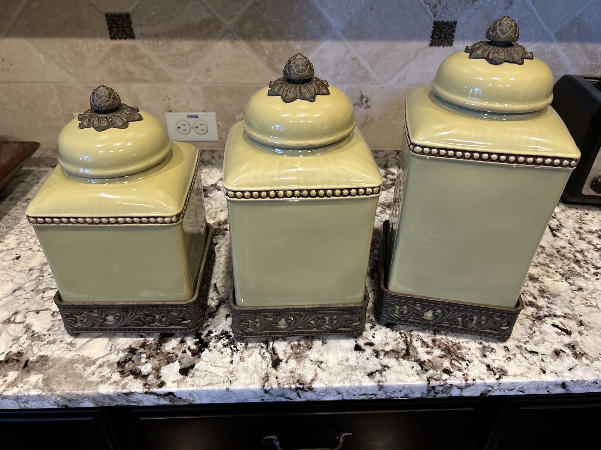 Decorative Ceramic Canisters - Like New!