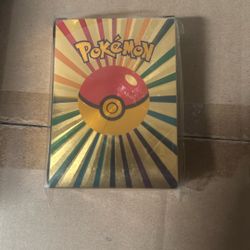 55 PCS Gold Foil Card TCG Deck Box Rare Golden Card Rainbow Rare Gold Pokemon