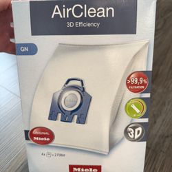 Miele Genuine AirClean GN Vacuum Cleaner Bags, 4 Bags Included, for Miele Complete C2 and C3 Vacuum Cleaners