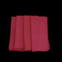 Cloth Napkin Set Red with White Polkadots 