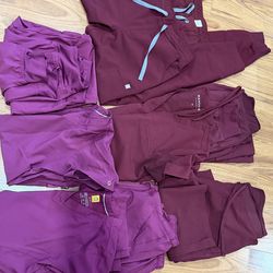 Burgundy Scrub Bundle for Sale  XS Petite Length