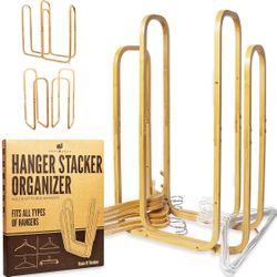 3-Way Adjustable Bamboo Hanger Organizer *Brand New*