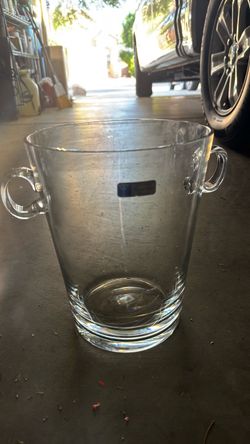 Clear Glass Ice Bucket with Handles