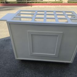 Snack Cart  15 Spaces 46 Inch Long  26 Inch Deep  32 Inch Hight Collapsible New $500 O.B.o  White Color