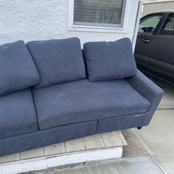 Blue 3 Seater Couch In Amazing Condition 