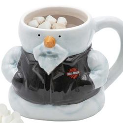 Harley-Davidson Biker Snowman Sculpted Mug *New*