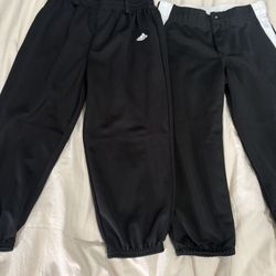 Adidas and Teamwork Black   baseball Athletic Pants M  kids size 8-10 