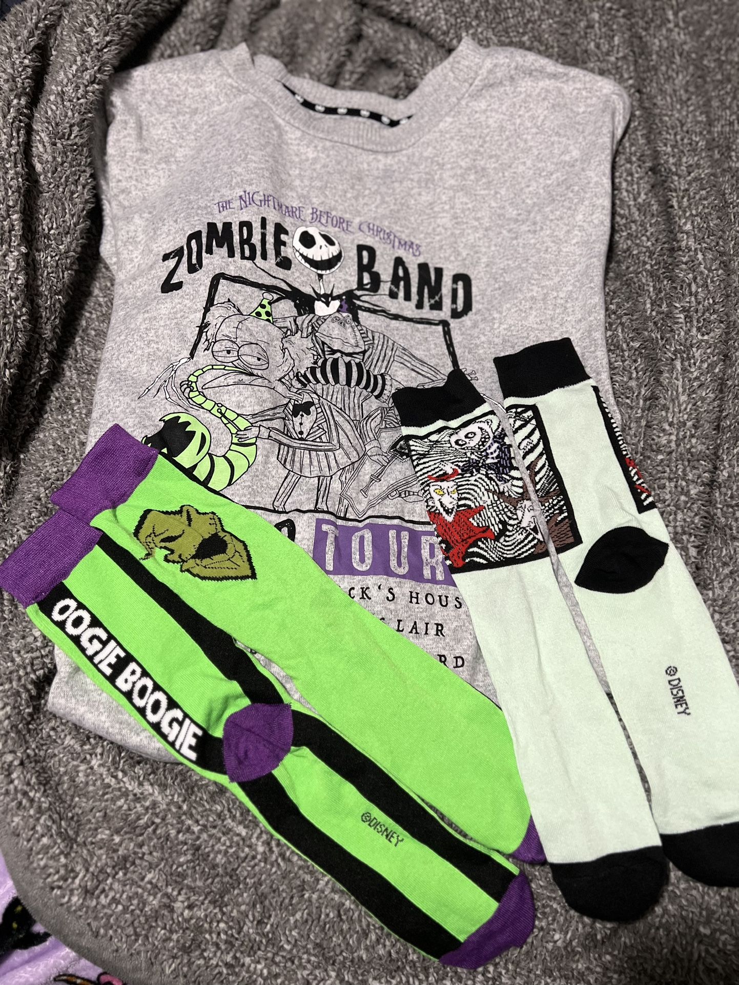 Nightmare Before Christmas Pj Top & Socks 2x