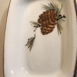Vintage East Texas Pottery Pine Cone Pattern baking dishes Bigger $60 Smaller $50 Each 