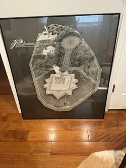 Large New York City Black And White Photo With Metal Frame