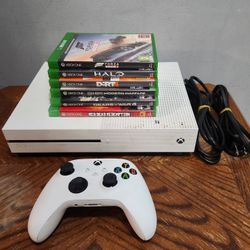WHITE XBOX ONE S BUNDLE WITH 6 VIDEO GAMES