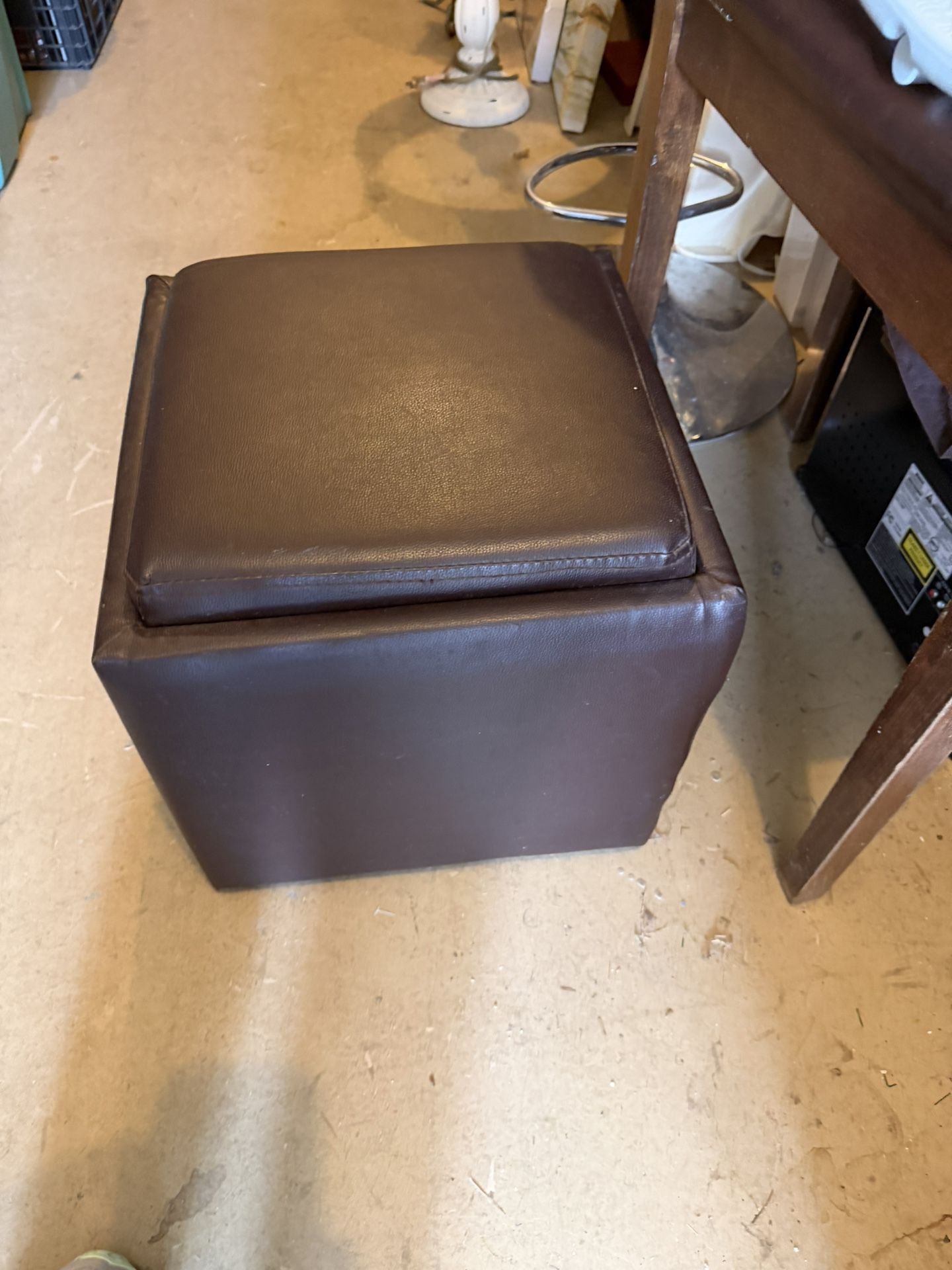 Faux Cube Storage Stool