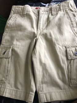 2 pair boys khaki shorts both size 8