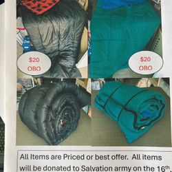 Two High Quality Sleeping Bags, $20 Each OBO
