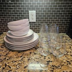 West Elm Organic Porcelain Silver-Rimmed Dinnerware
