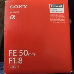Sony FE 50 mm F1.8 lens