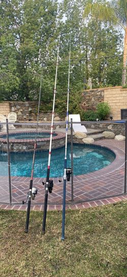 THREE 8'-10' Surf Spinning Fishing Rods with Reels.