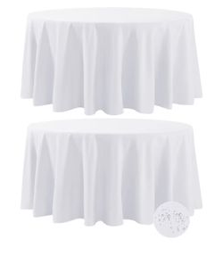 Table cloth  Waterproof Round Tablecloth 120 Inch, Stain Resistant and Wrinkle Polyester 