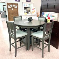Adore Gray 5-Piece Counter Height Set (Dining table and Chairs