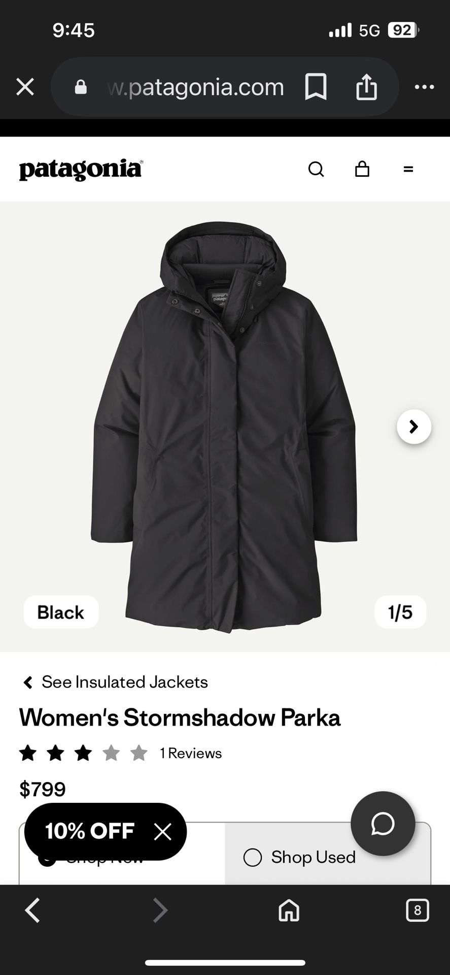 Patagonia stormshadow parka