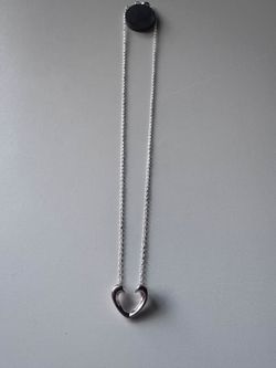 925 Sterling Silver Heart Wave Necklace — 18” Chain — 4.2g $30