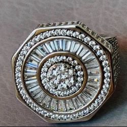 Real Solid 925 Sterling Silver Octagon Ring New Size 9