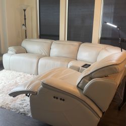 Recliner Leather Sectional Couch 
