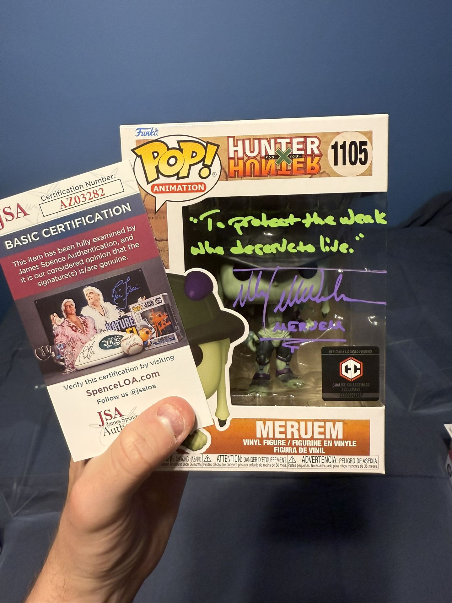 Meruem SIGNED Chalice Exclusive Funko Pop! 1105