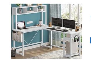 L-Shaped Desk In White