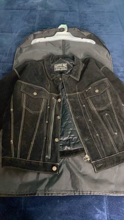 Vintage 80s Guess Inc Georges Marciano Special Edition Suede Trucker Jacket Large Made in Korea Black