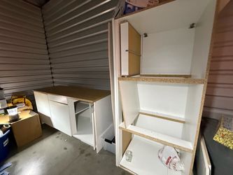 FREE 2 Large IKEA cabinets, office chair, bin, printers