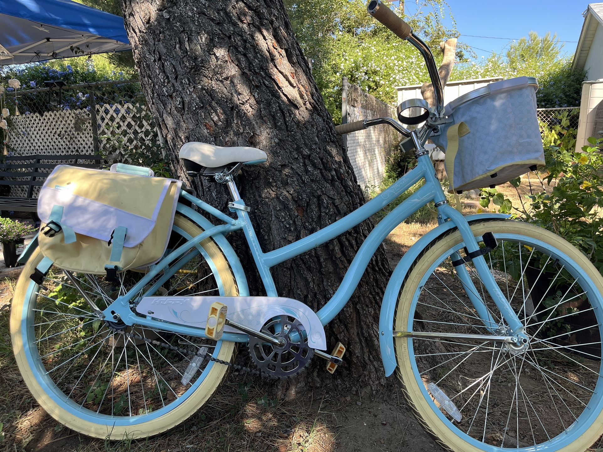 Huffy Nel Lusso Blue Beach Cruiser With Basket Pretty Blue 26 Inch