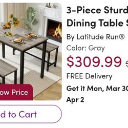 Three Piece Dining Room Table