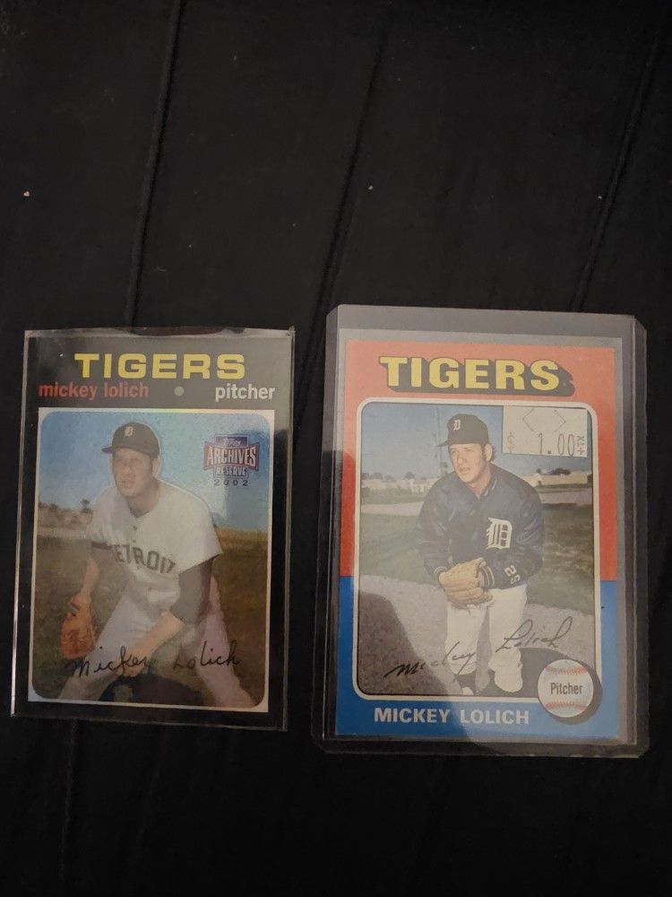 2 Vintage Baseball Cards Mickey Lolich