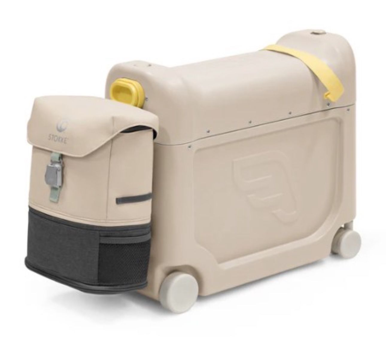 Stokke JetKids Travel Bundle V4 + Backpack! Ride-on suitcase! Moonglow White - Brand New In Box!