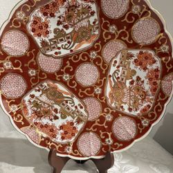 Japanese Gold Imari porcelain plate, also known as Imari ware.