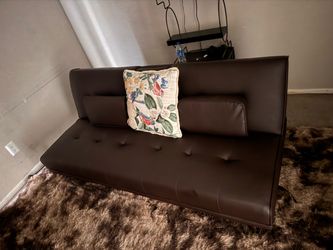 Chocolate Leather Couch and Carpet set