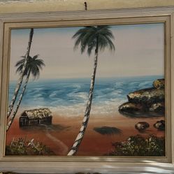Beach With Palm trees Art Work/Painting