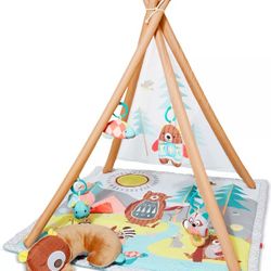 Baby Play Gym, Activity Gym,  Tummy Time Mat with Sensory Toys for Newborn Infant Toddler to Develop Motor&Cognition,Including 3 toys and a pillow 