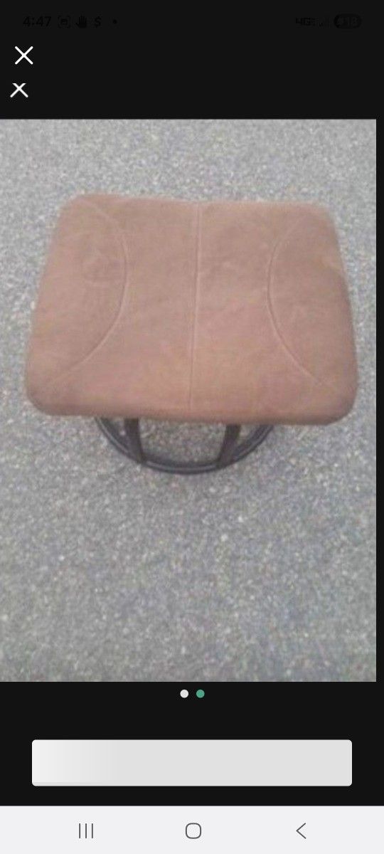 BROWN SWEDE ROCKING OTTOMAN (FOOTSTOOL)