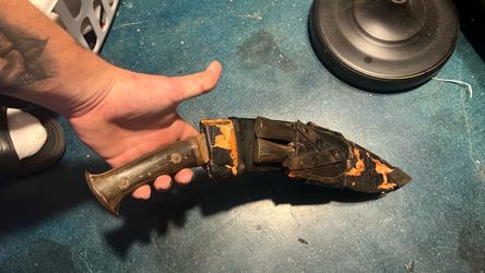 Kukri Knife with Leather and wood Sheath