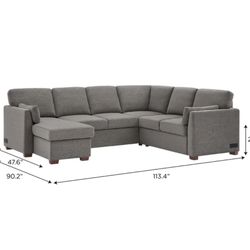 Coddle Luke Sleeper Sectional with Reversible Chaise and Storage
